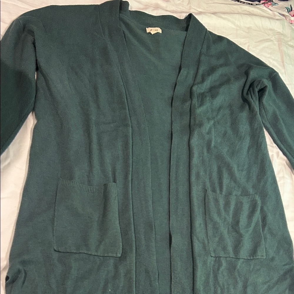 Debut Teal Open-Front Cardigan
